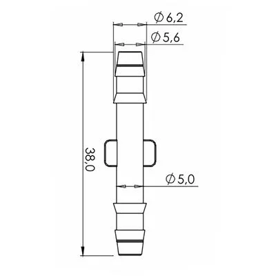 Conector I para Mangueira de Limpador/Combustível Preto ... - Foto 2
