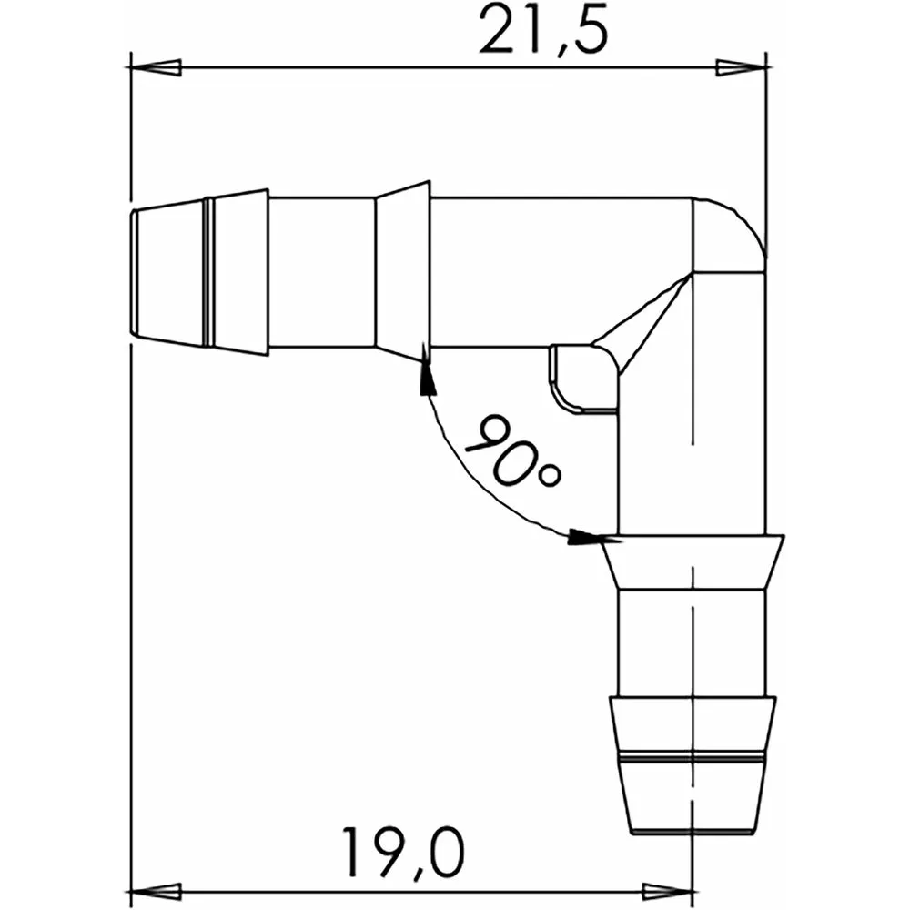 Conector L para Mangueira de Limpador/Combustível Branco... - Foto 2