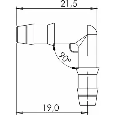 Conector L para Mangueira de Limpador/Combustível Preto ... - Foto 2