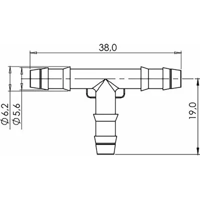 Conector T para Mangueira de Limpador/Combustível Vermel... - Foto 2