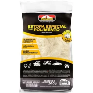 Estopa para Polimento Proauto 200g – Algodão Premium, ... - Flamma Autopeças