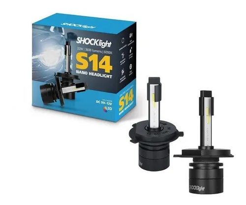 Lâmpada LED Nano Headlight S14 H4 6000K 12V 32W 3600LM – Super Branca, Alta Eficiência e Durabilidade - Imagem 4