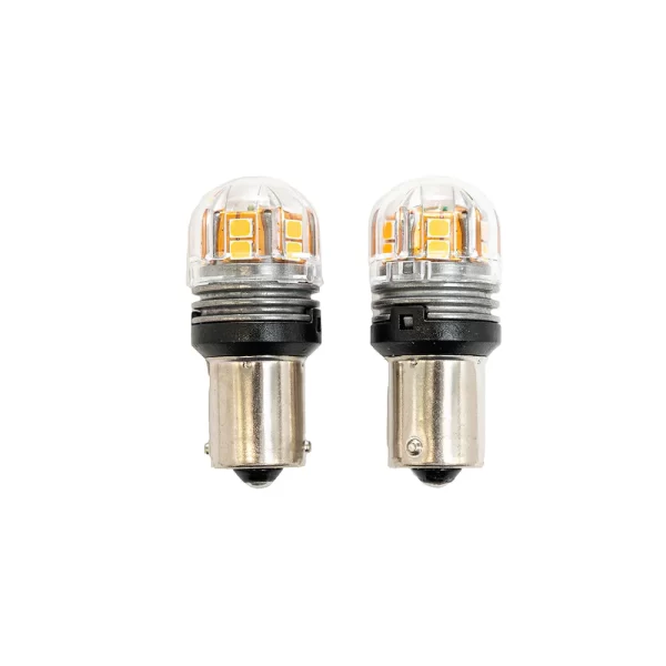 Lâmpada LED BA15S PY21W 3W 380LM Âmber - 2 Peças - Flamma Autopeças