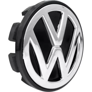 Calota Centro de Roda Volkswagen Preta/Cromada 51mm Interna / 55mm Externa – Original Relev